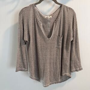 Madewell Striped 100% Linen Top Size XS